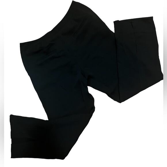 Revolve Something Navy Black Front Slit Hem Corpcore Office Ankle Dress Pants 10 - Picture 4 of 7